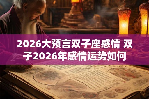 2026大预言双子座感情 双子2026年感情运势如何