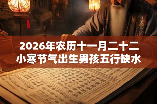 2026年农历十一月二十二小寒节气出生男孩五行缺水取名大全