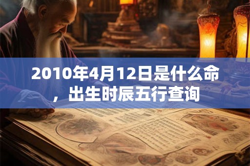 2010年4月12日是什么命，出生时辰五行查询