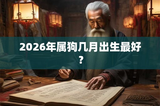 2026年属狗几月出生最好？