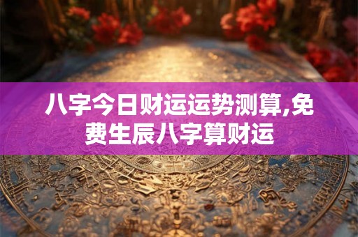 八字今日财运运势测算,免费生辰八字算财运 八字今日财运运势测算,免费生辰八字算财运