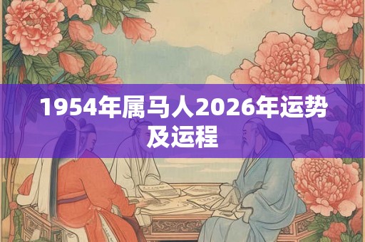 1954年属马人2026年运势及运程
