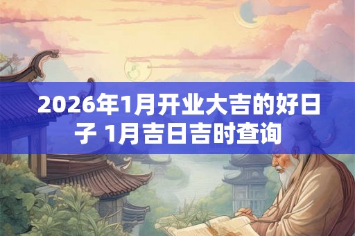 2026年1月开业大吉的好日子 1月吉日吉时查询
