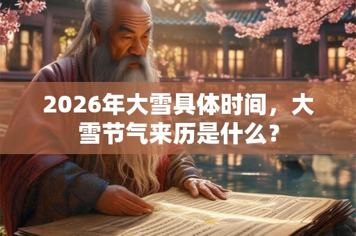 2026年大雪具体时间，大雪节气来历是什么？