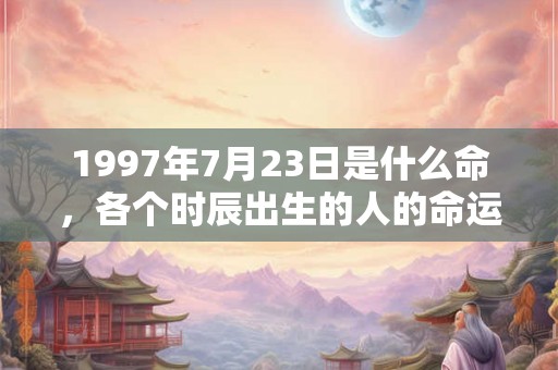 1997年7月23日是什么命，各个时辰出生的人的命运