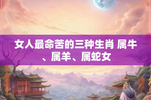 女人最命苦的三种生肖 属牛、属羊、属蛇女