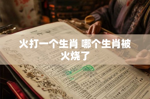 火打一个生肖 哪个生肖被火烧了
