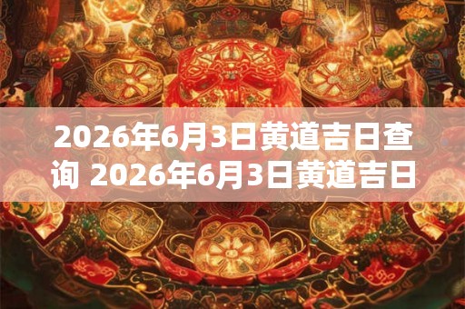 2026年6月3日黄道吉日查询 2026年6月3日黄道吉日是哪天