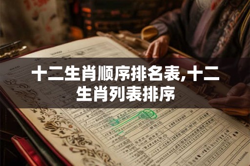 十二生肖顺序排名表,十二生肖列表排序