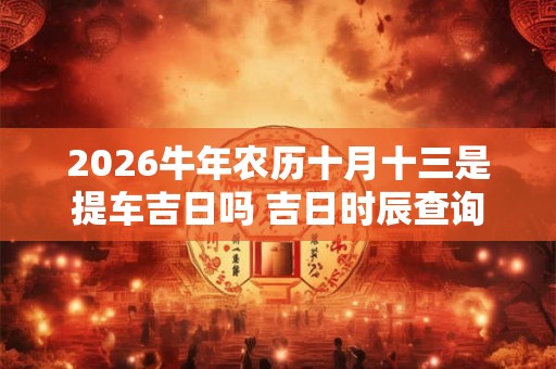 2026牛年农历十月十三是提车吉日吗 吉日时辰查询