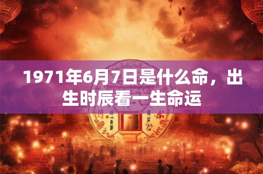 1971年6月7日是什么命,出生时辰看一生命运 1971年6月7日是什么命,出生时辰看一生命运