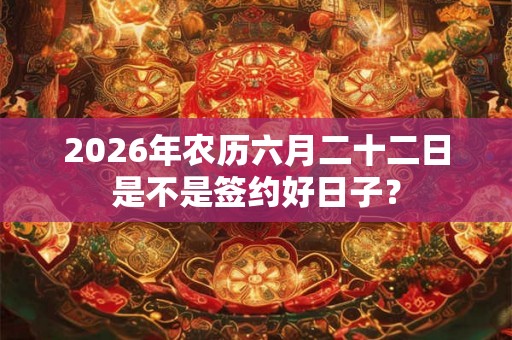 2026年农历六月二十二日是不是签约好日子？