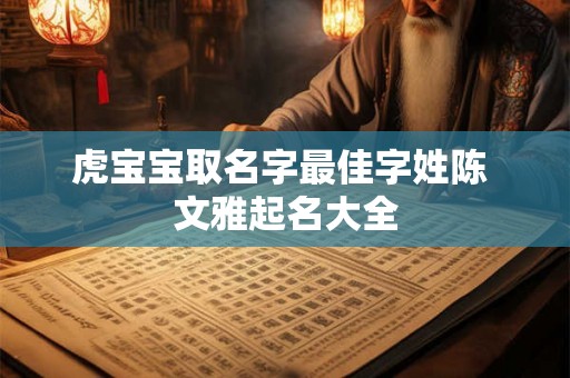 虎宝宝取名字最佳字姓陈 文雅起名大全