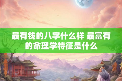 最有钱的八字什么样 最富有的命理学特征是什么