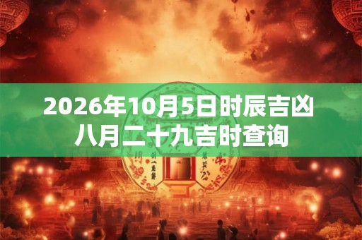 2026年10月5日时辰吉凶 八月二十九吉时查询