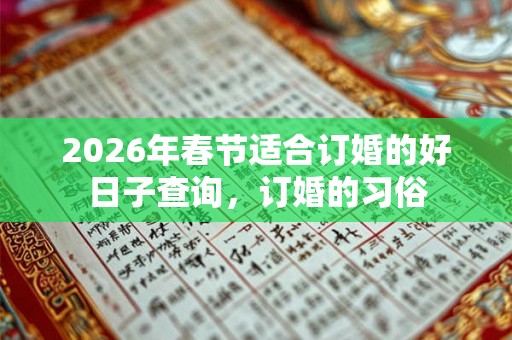 2026年春节适合订婚的好日子查询，订婚的习俗