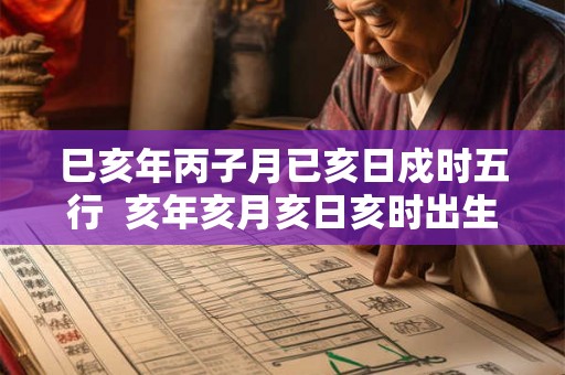 巳亥年丙子月已亥日戍时五行  亥年亥月亥日亥时出生的命格