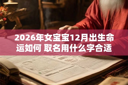 2026年女宝宝12月出生命运如何 取名用什么字合适 2026年女宝宝12月出生命运如何 取名用什么字合适
