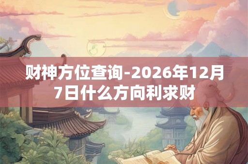财神方位查询-2026年12月7日什么方向利求财
