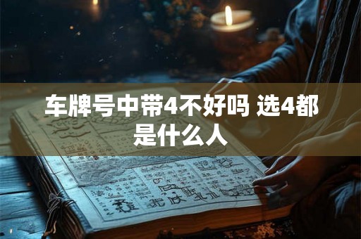 车牌号中带4不好吗 选4都是什么人