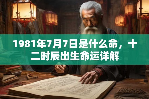 1981年7月7日是什么命，十二时辰出生命运详解