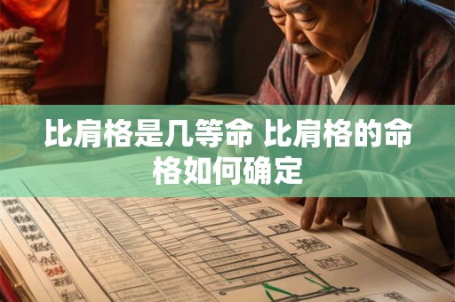 比肩格是几等命 比肩格的命格如何确定