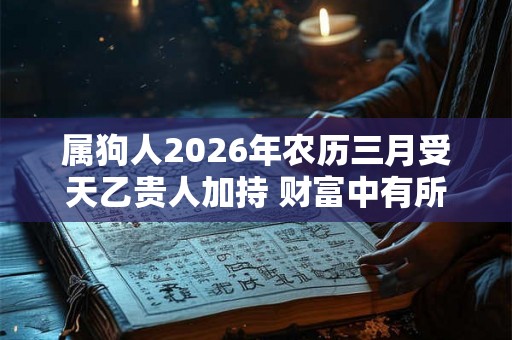 属狗人2026年农历三月受天乙贵人加持 财富中有所积蓄