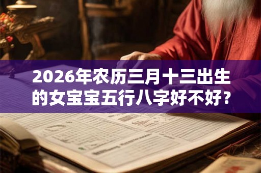 2026年农历三月十三出生的女宝宝五行八字好不好？