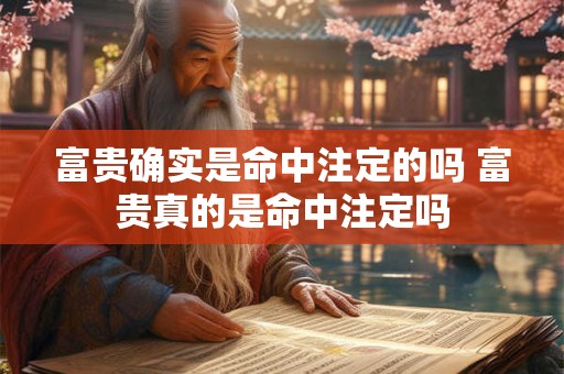 富贵确实是命中注定的吗 富贵真的是命中注定吗