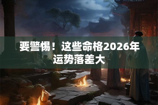 要警惕！这些命格2026年运势落差大
