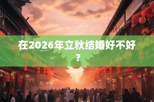 在2026年立秋结婚好不好？