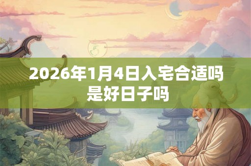 2026年1月4日入宅合适吗 是好日子吗 2026年1月4日入宅合适吗 是好日子吗