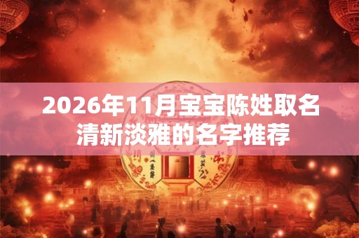 2026年11月宝宝陈姓取名 清新淡雅的名字推荐