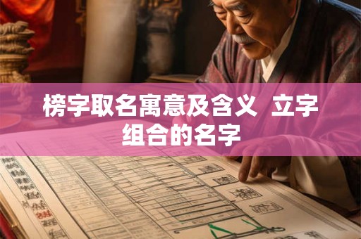 榜字取名寓意及含义  立字组合的名字