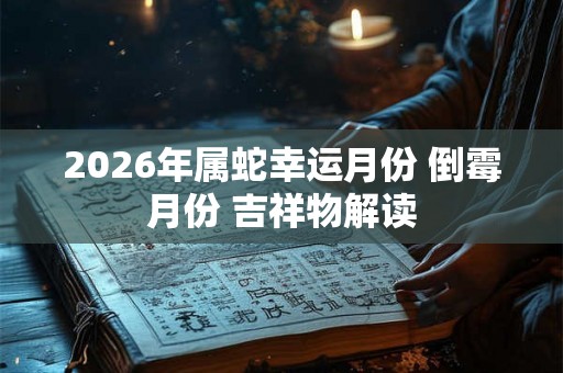 2026年属蛇幸运月份 倒霉月份 吉祥物解读