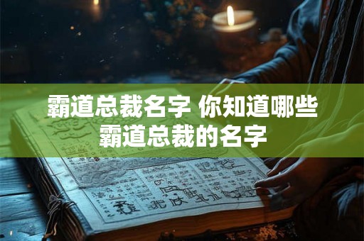 霸道总裁名字 你知道哪些霸道总裁的名字 霸道总裁名字 你知道哪些霸道总裁的名字
