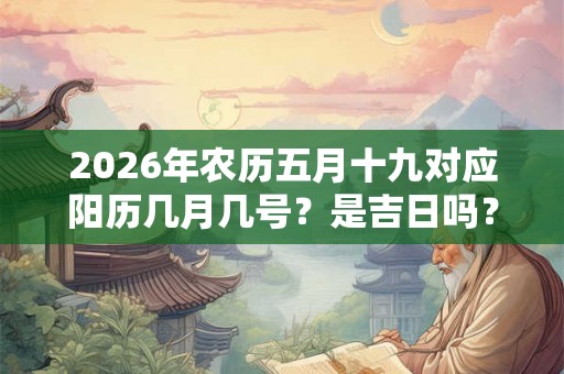 2026年农历五月十九对应阳历几月几号？是吉日吗？