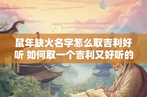 鼠年缺火名字怎么取吉利好听 如何取一个吉利又好听的鼠年无火名字