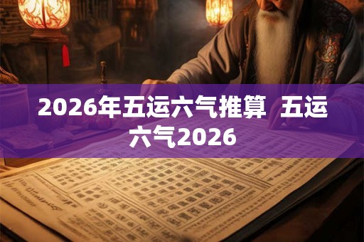 2026年五运六气推算 五运六气2026 2026年五运六气推算 五运六气2026