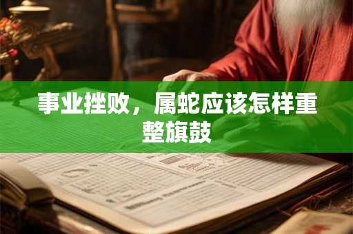 事业挫败,属蛇应该怎样重整旗鼓 事业挫败,属蛇应该怎样重整旗鼓