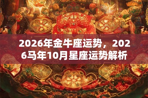 2026年金牛座运势，2026马年10月星座运势解析
