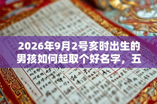 2026年9月2号亥时出生的男孩如何起取个好名字，五行属什么