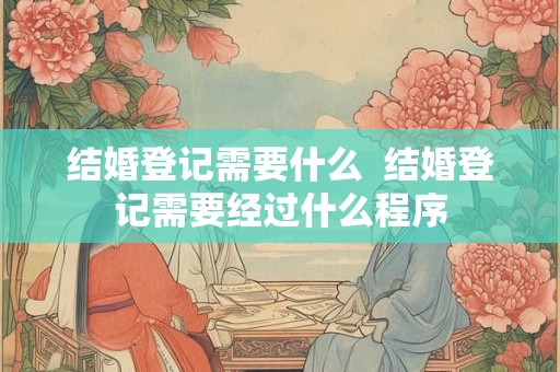 结婚登记需要什么  结婚登记需要经过什么程序