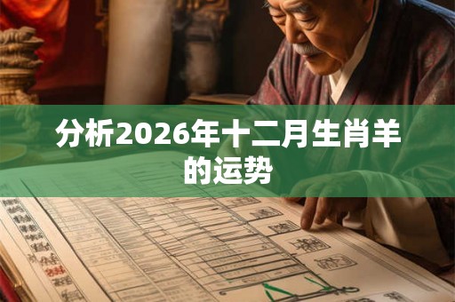 分析2026年十二月生肖羊的运势