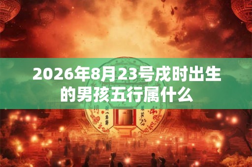 2026年8月23号戌时出生的男孩五行属什么