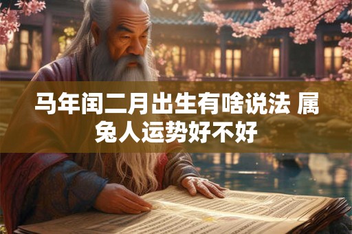 马年闰二月出生有啥说法 属兔人运势好不好