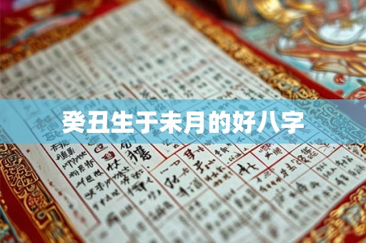 癸丑生于未月的好八字