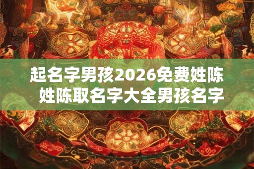 起名字男孩2026免费姓陈 姓陈取名字大全男孩名字2026 起名字男孩2026免费姓陈 姓陈取名字大全男孩名字2026