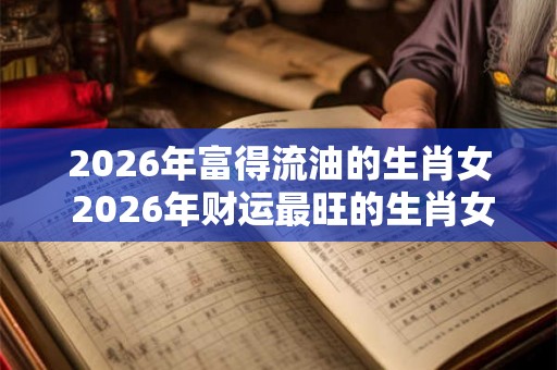 2026年富得流油的生肖女 2026年财运最旺的生肖女