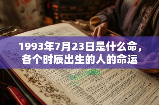 1993年7月23日是什么命，各个时辰出生的人的命运